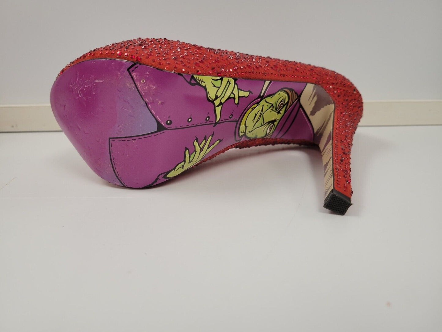 (70711-1) Taylor Say Red Bedazzle D Heels Size - 7.5 US