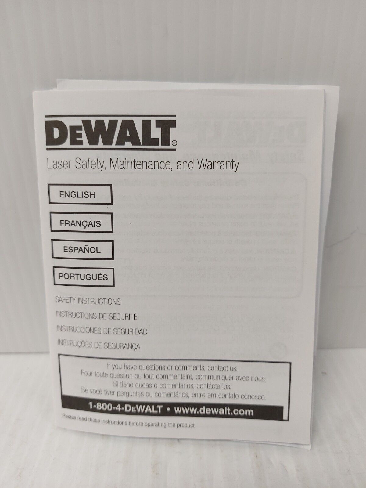 (N85089-1) DeWalt DW08302 Laser Level