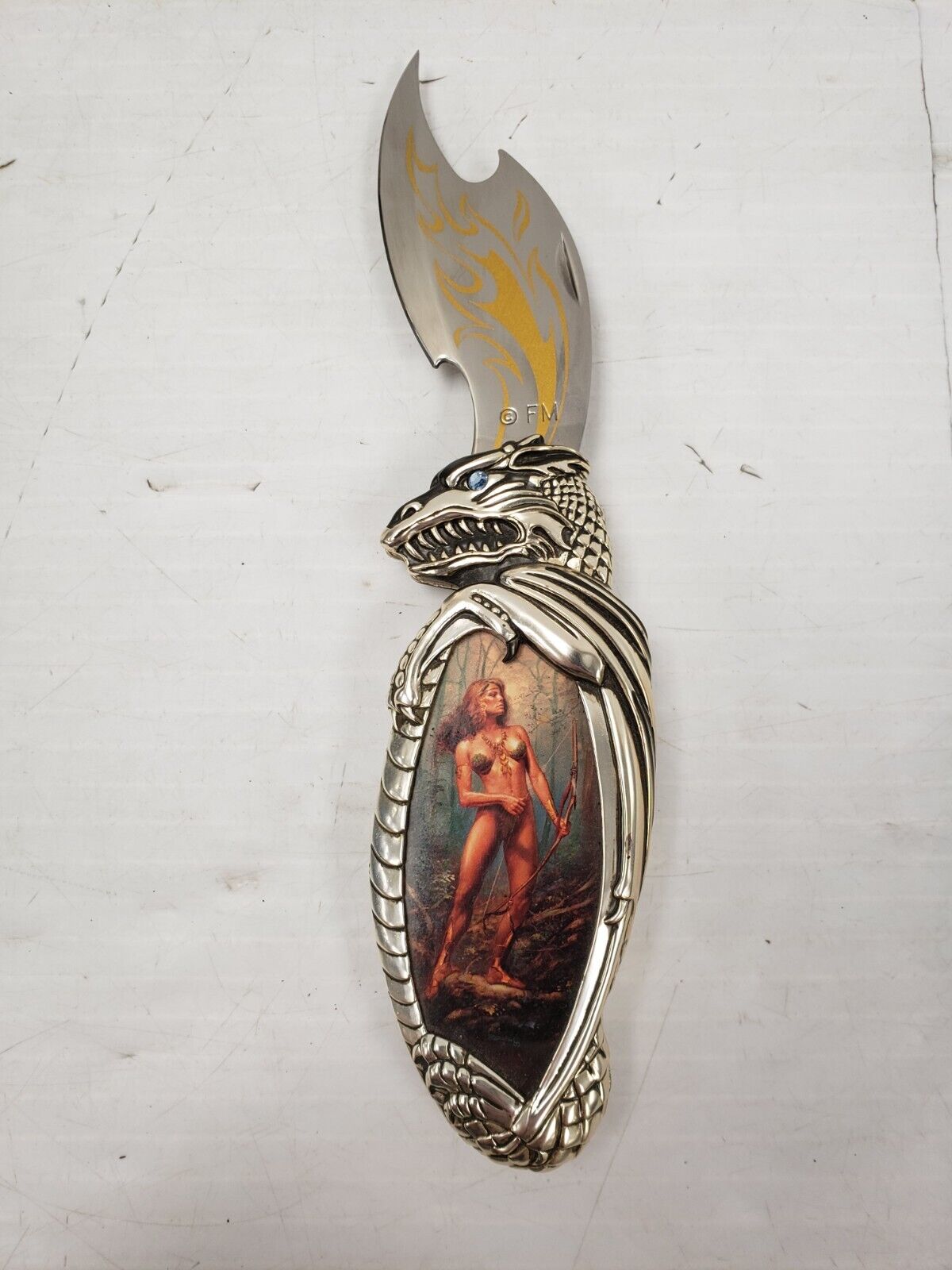 (I-35842) Franklin Mint Enchantress Of The Forest Knightstone Collection Knife