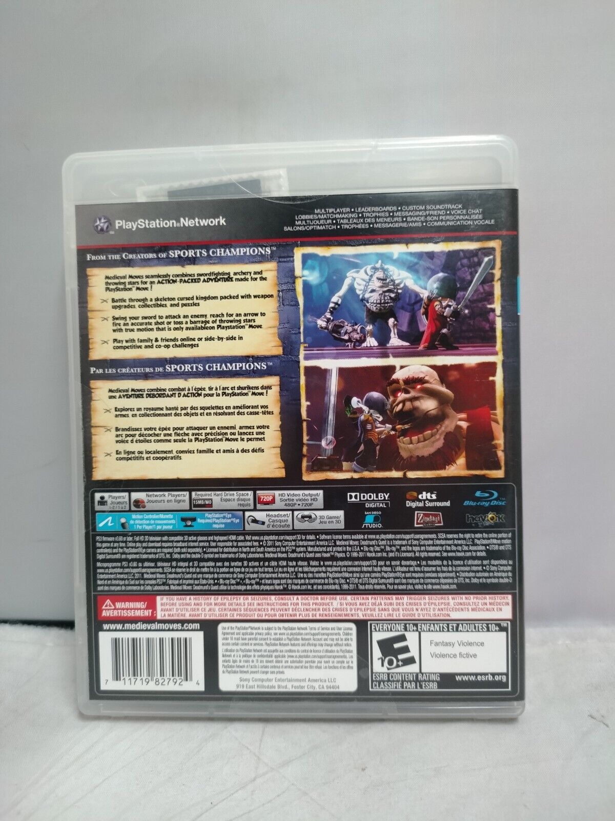 (LUP) Medieval Moves: Deadmund's Quest (Sony PlayStation 3, 2011)