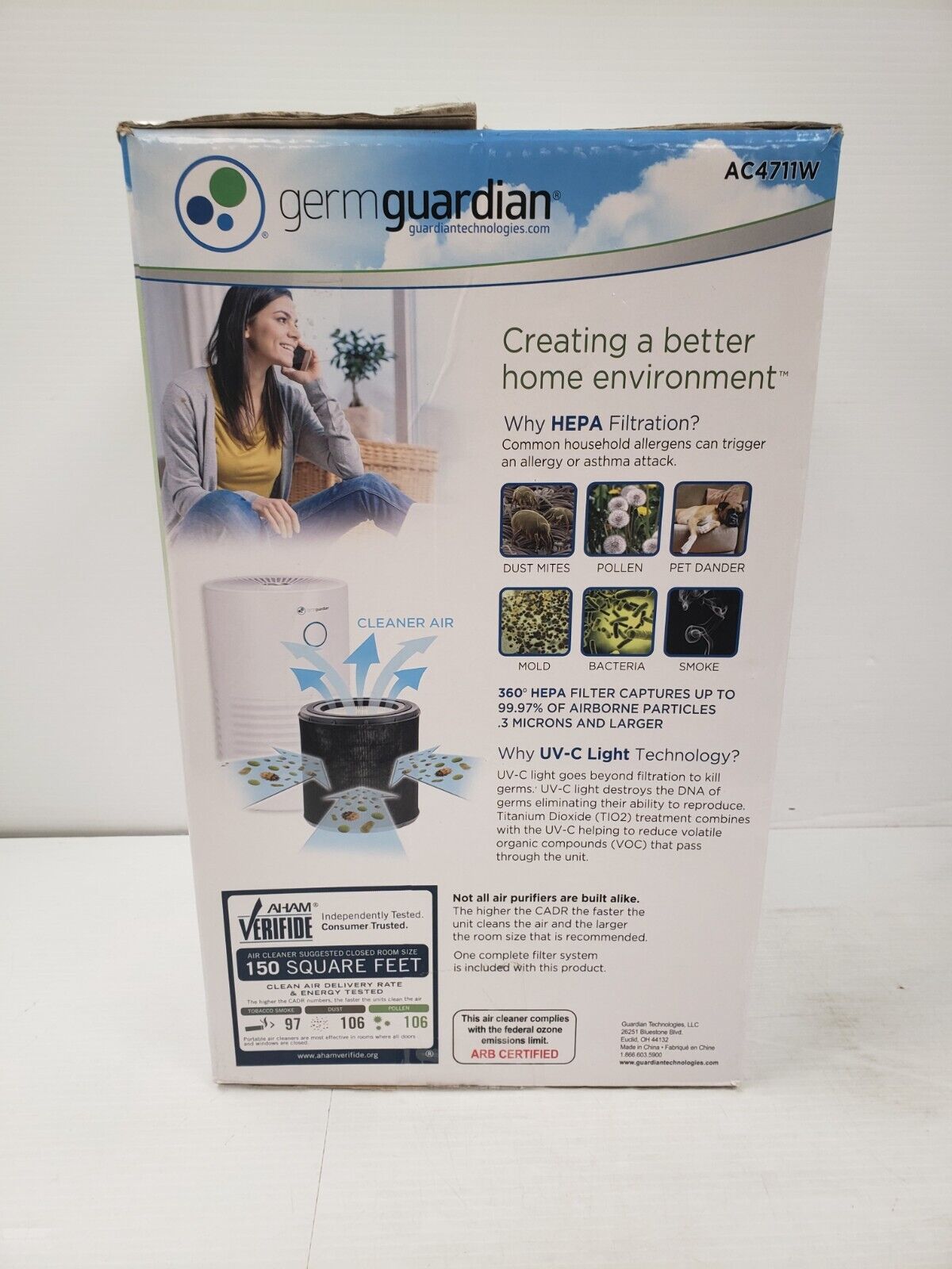 (48819-1) Germ Guardian AC4711W Air Purifer