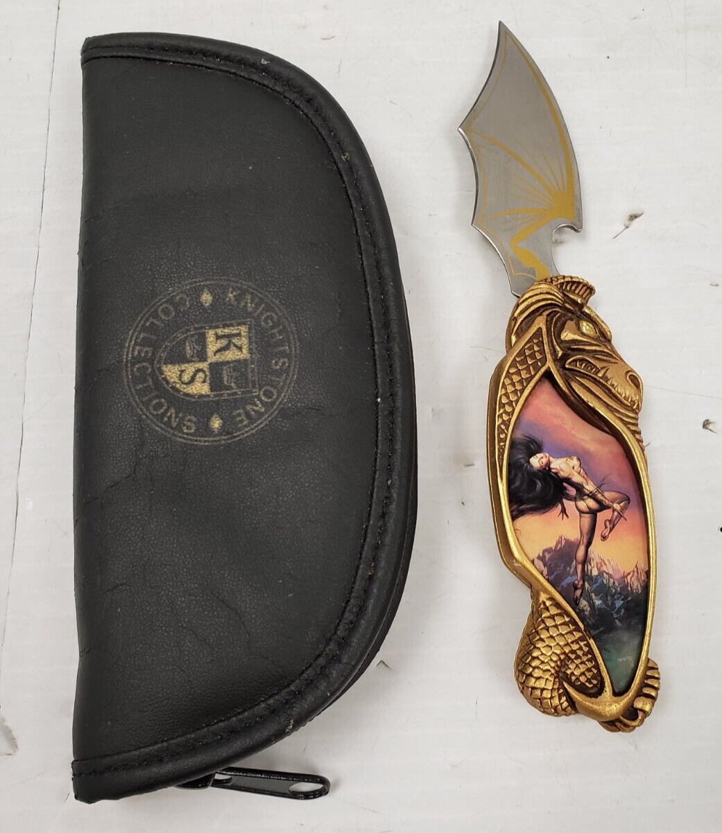 (I-35850) Franklin Mint Spirit Of Ecstasy Knightstone Collection Folding Knife