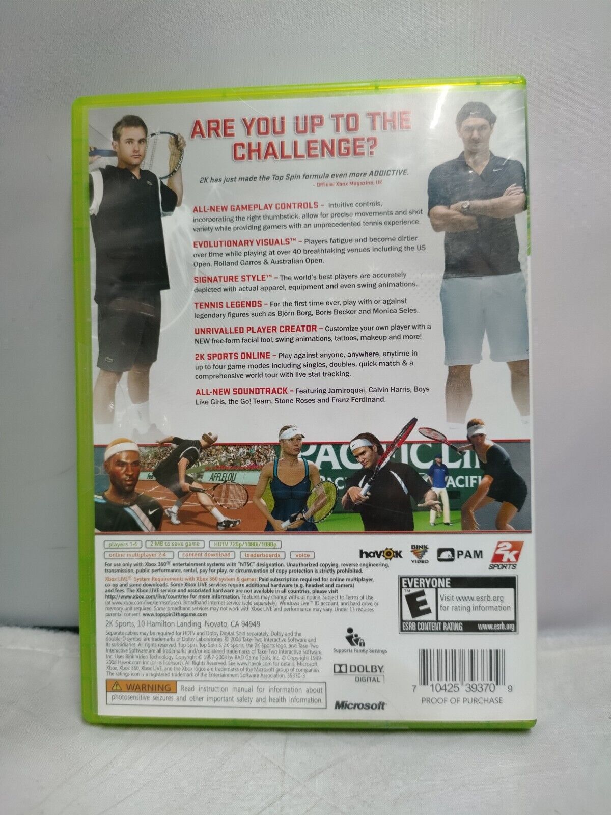 (LUP) Top Spin 3 (Microsoft Xbox 360, 2008)