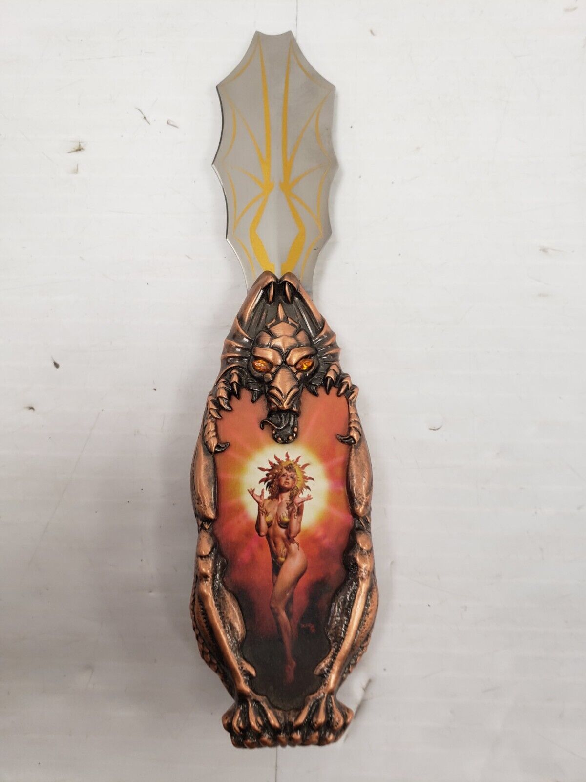 (I-35852) Franklin Mint Goddess Of The Sun Knightstone Collection Knife