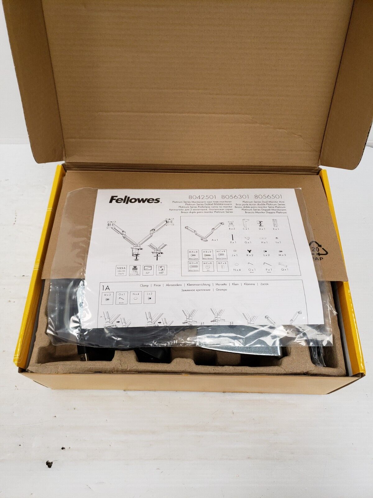 (64508-1) Fellowes 8042501 Dual Monitor Mount
