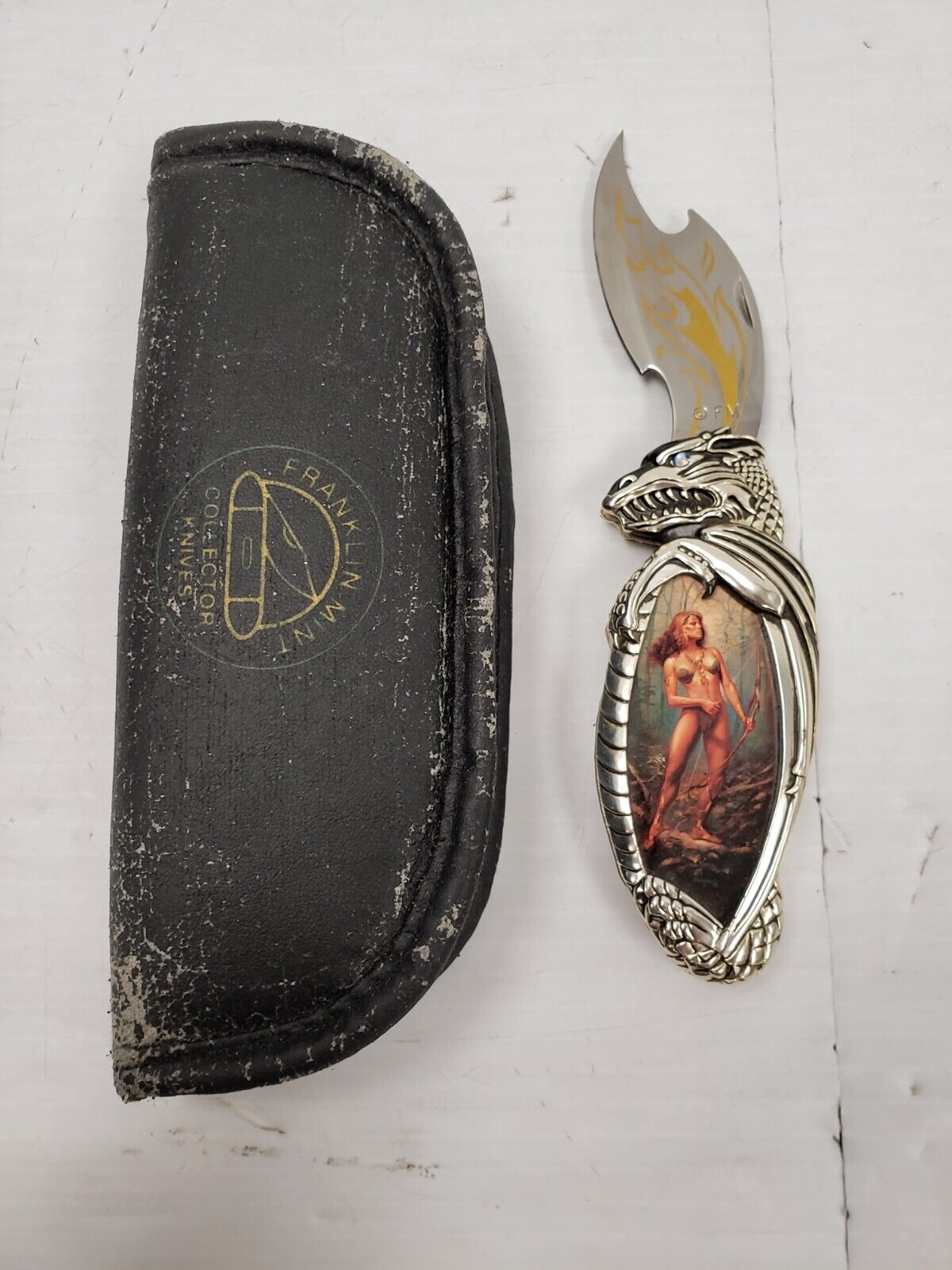 (I-35842) Franklin Mint Enchantress Of The Forest Knightstone Collection Knife