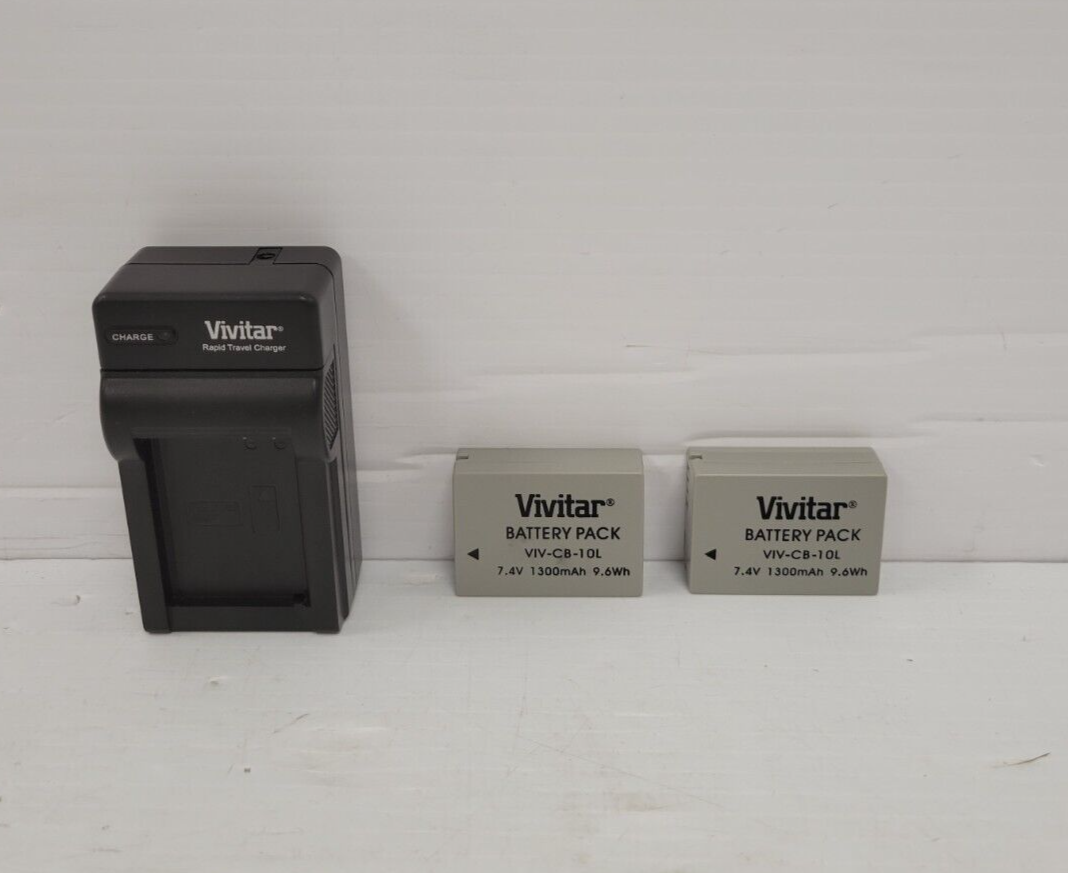 (I-35977) Vivitar Two Batteries and Charger for Canon NB-10L