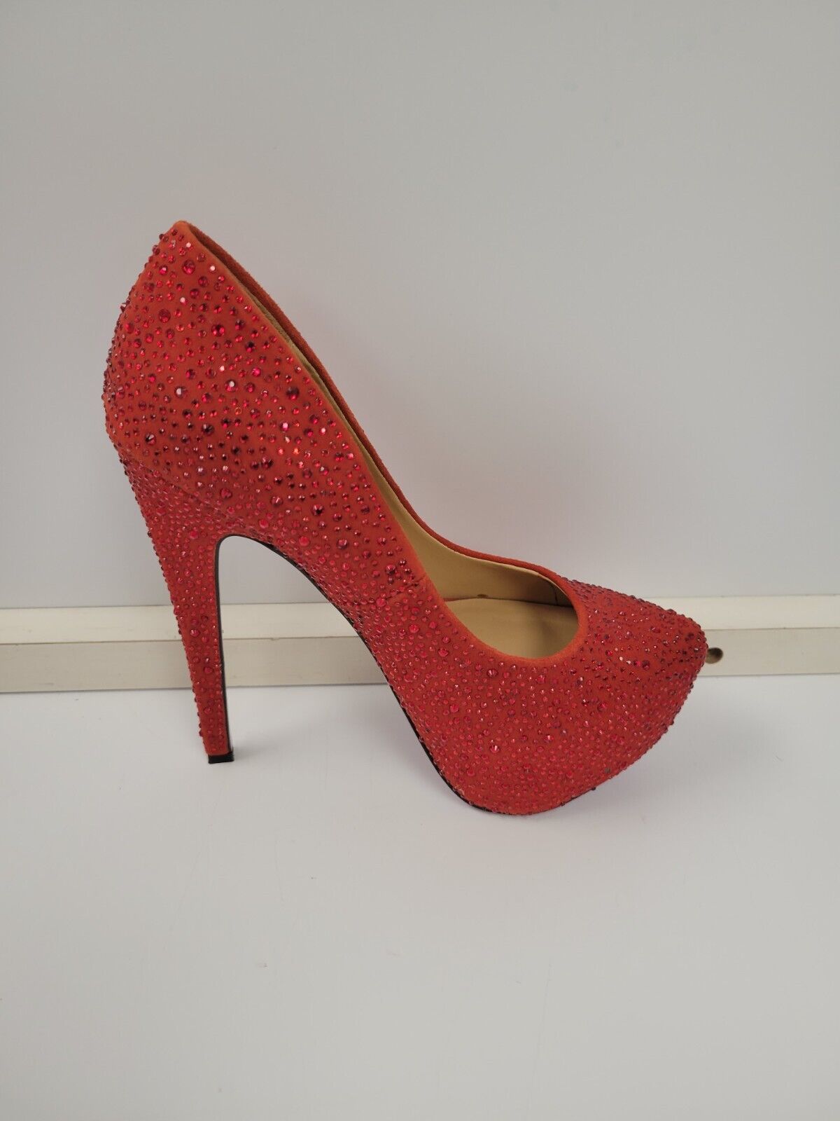 (70711-1) Taylor Say Red Bedazzle D Heels Size - 7.5 US