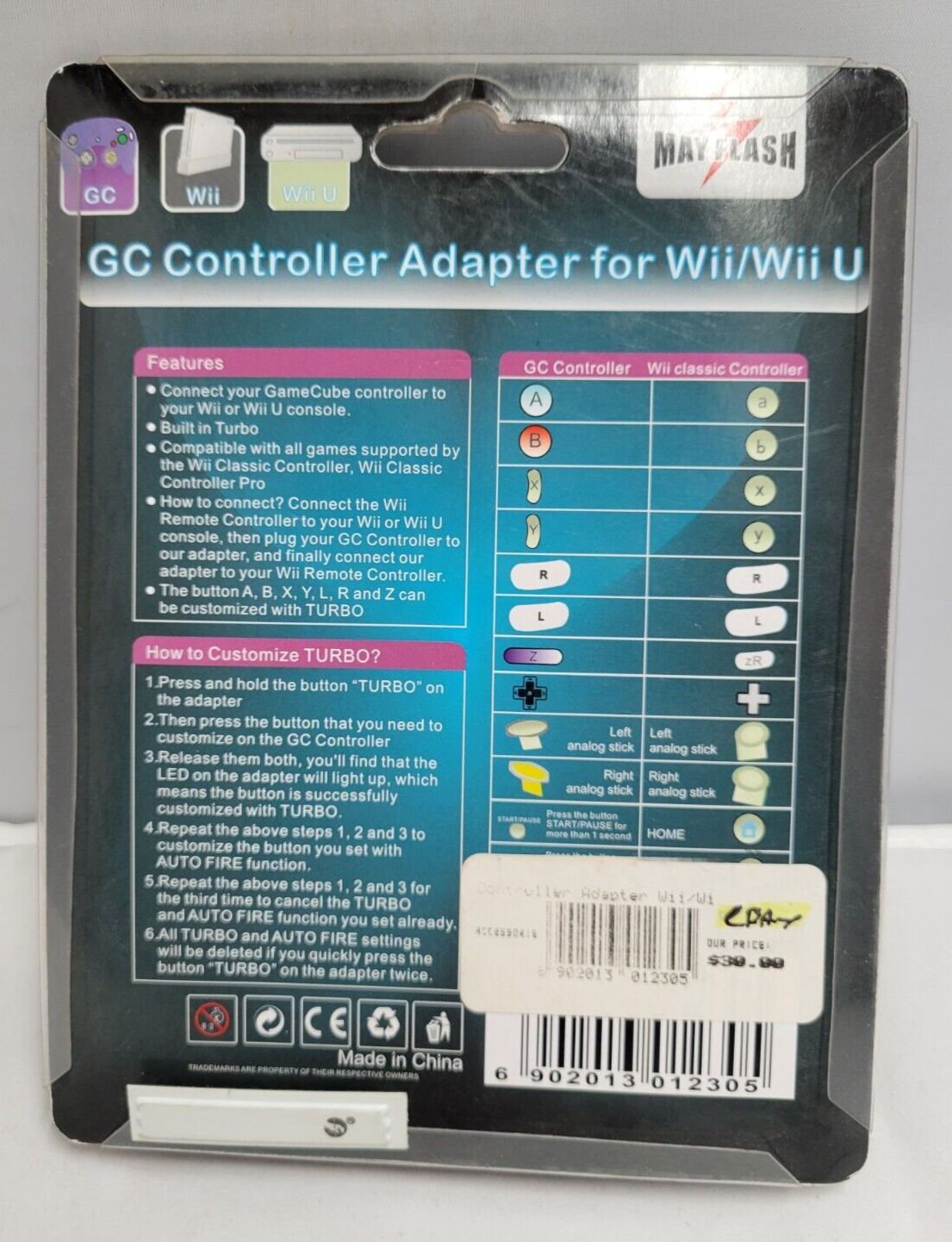 (LUP) GC Controller Adapter for WII/WII U