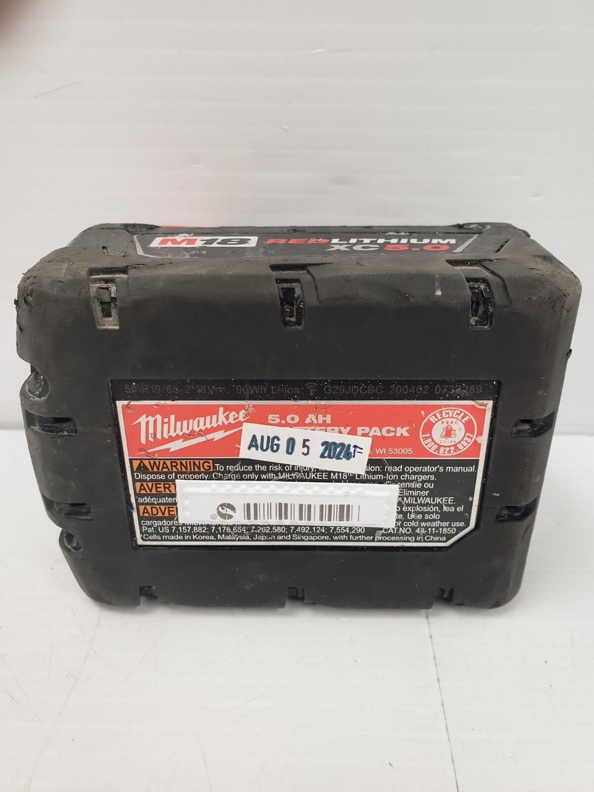 (62976-3 A) Milwaukee 48-11-1850 18V Battery