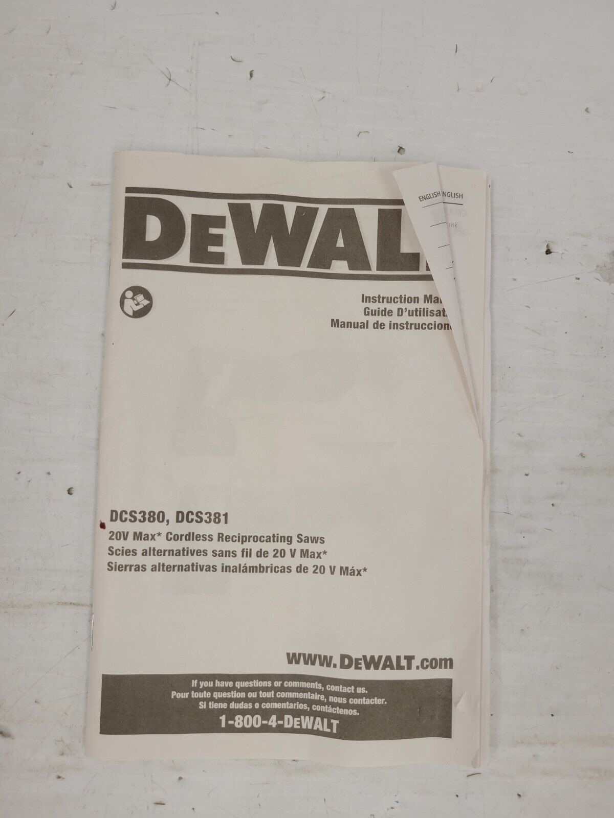 (67330-1) Dewalt DCS380 Reciprocating Saw