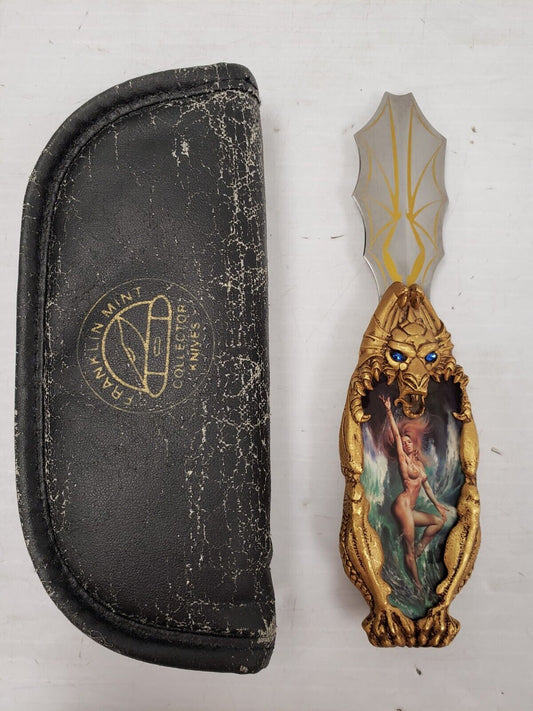 (I-35846) Franklin Mint The Sorceress Of The Waves Knightstone Collection Knife