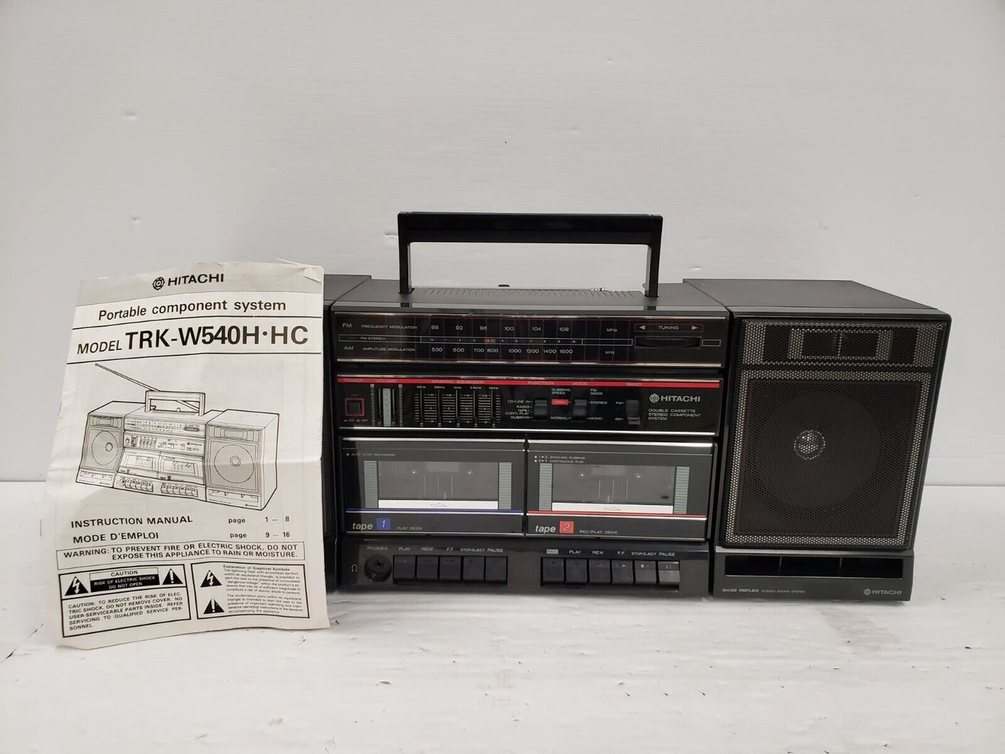 (67067-1) Hitachi TRK-W540HC Double Cassette Stereo Boombox