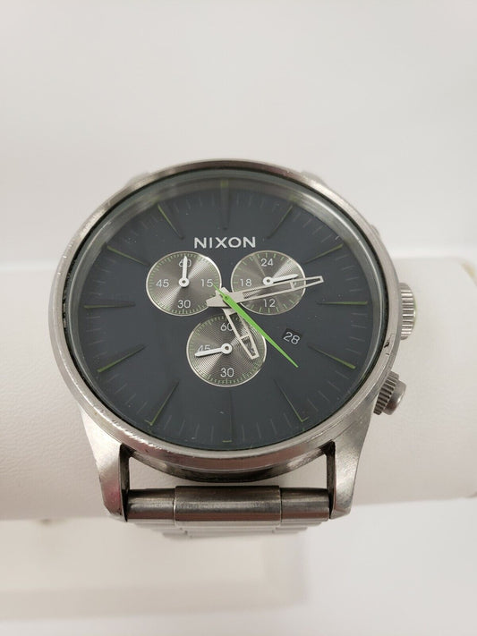 (I-6799) Nixon " Never be Late" Watch - Black/ Green