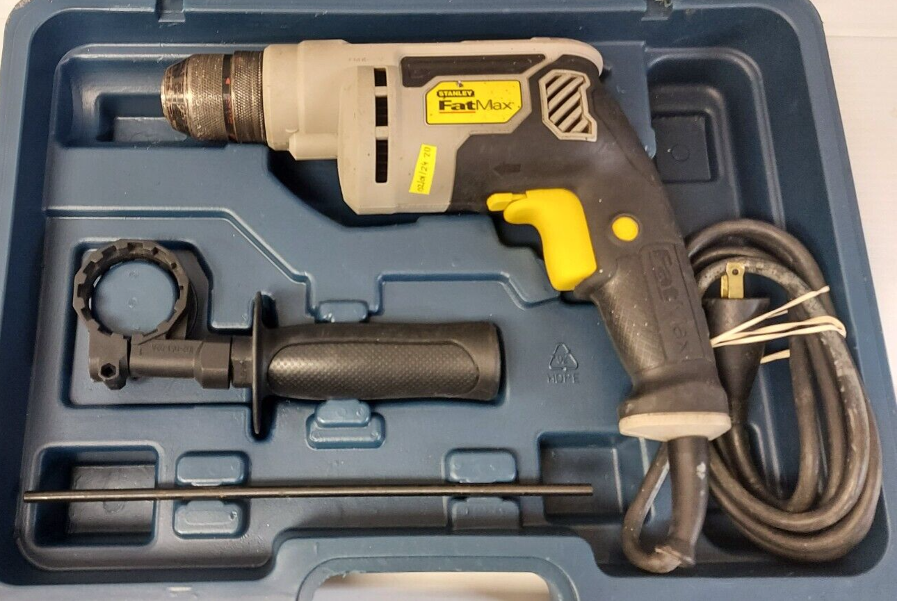 (N81036-1) Stanley Fat Max Hammer Drill w/ MasterCraft bit set
