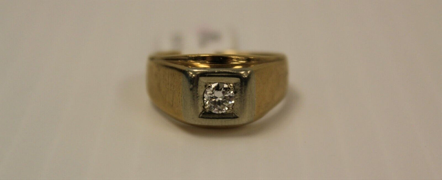 (I-982-392) MENS 10K DUO GOLD DIAMOND SOLITAIRE RING