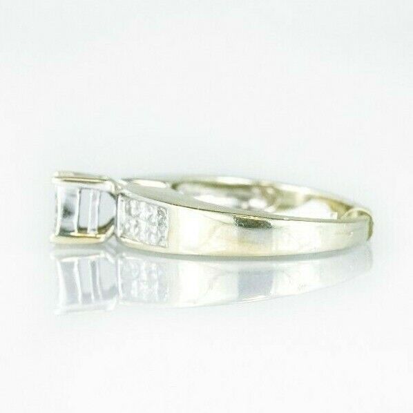 (I-285-427A) 14k white gold multistone princess cut diamond ring