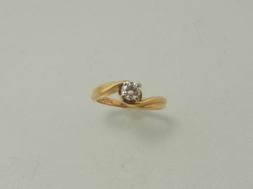 (I-7283-616) BAGUE SOLITAIRE DIAMANT OR 14K