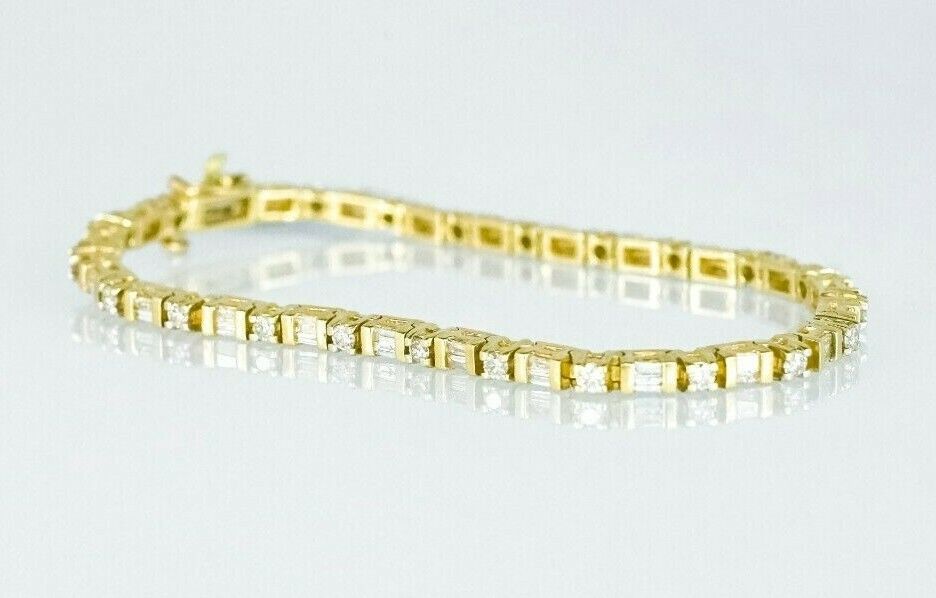 (I-876-233A) 14k gold multistone diamond bracelet