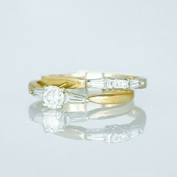 (I-4375-419) 14k duo gold multistone diamond ringset