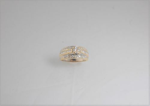 (I-310-184) BAGUE DIAMANT MULTIPIERRES 18 CARATS