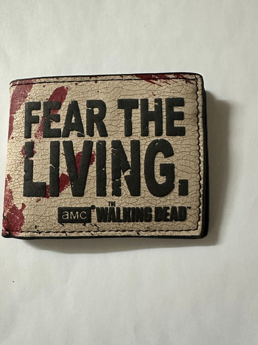 (LUP) Portefeuille à deux volets pour hommes The Walking Dead Fear The Living Fight The Dead