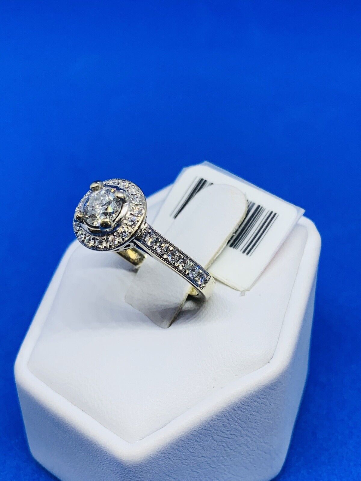 (N2936) BAGUE DIAMANT MULTIPIERRES EN OR BLANC 18 CARATS