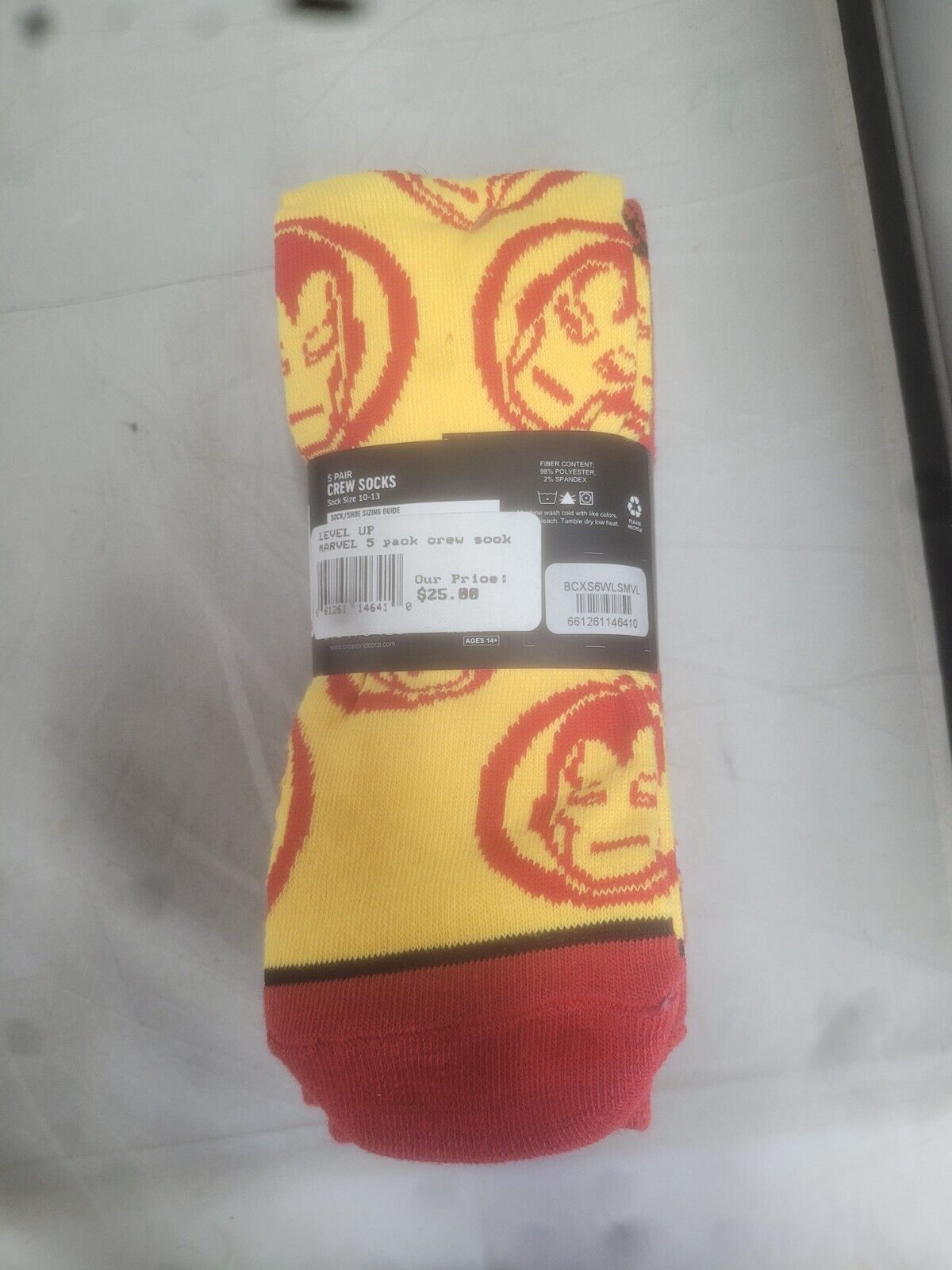 Bioworld Marvel's Avengers 5 pair crew socks