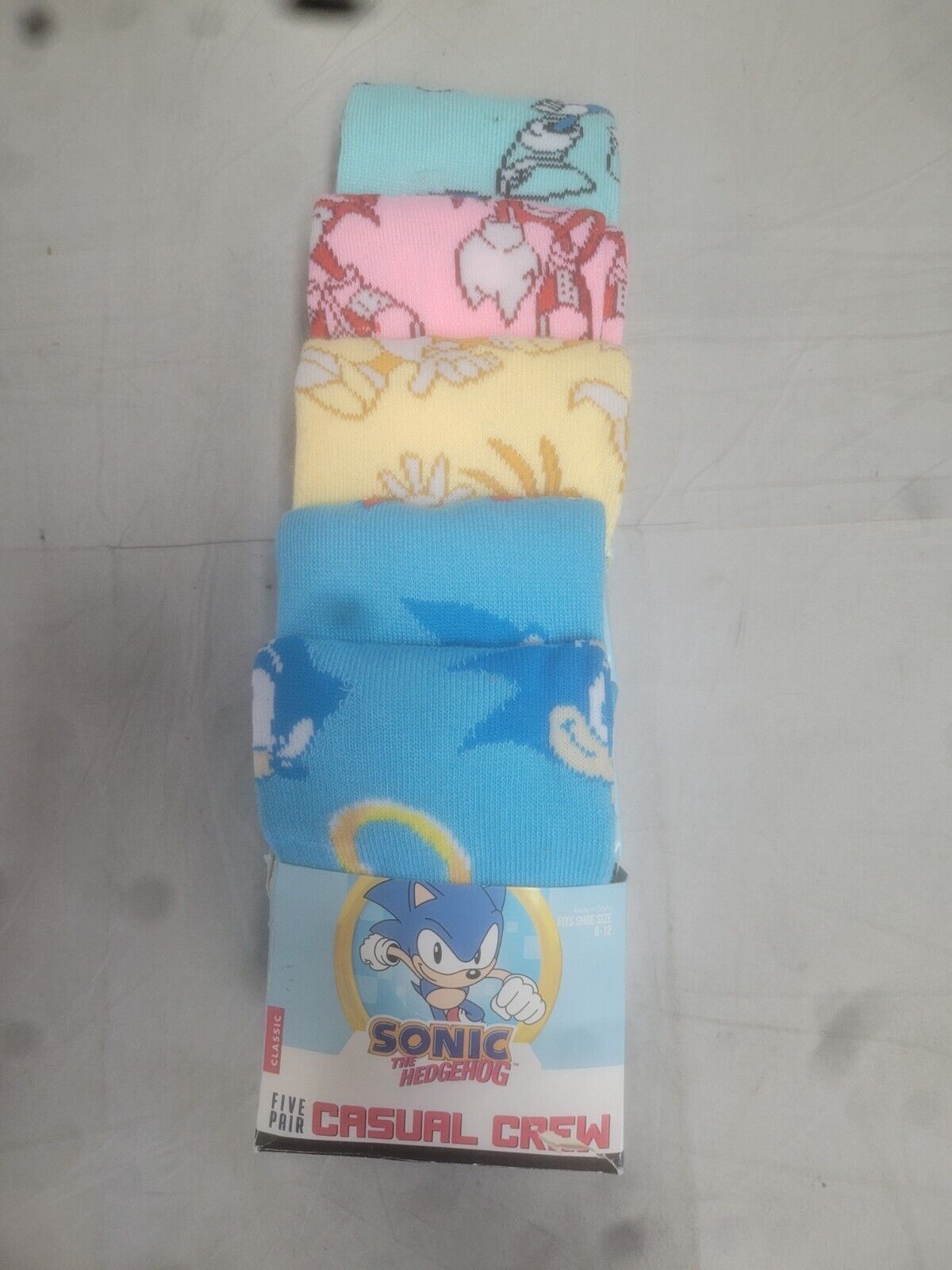 Bioworld sonic the hedgehog 5 pair casual crew socks