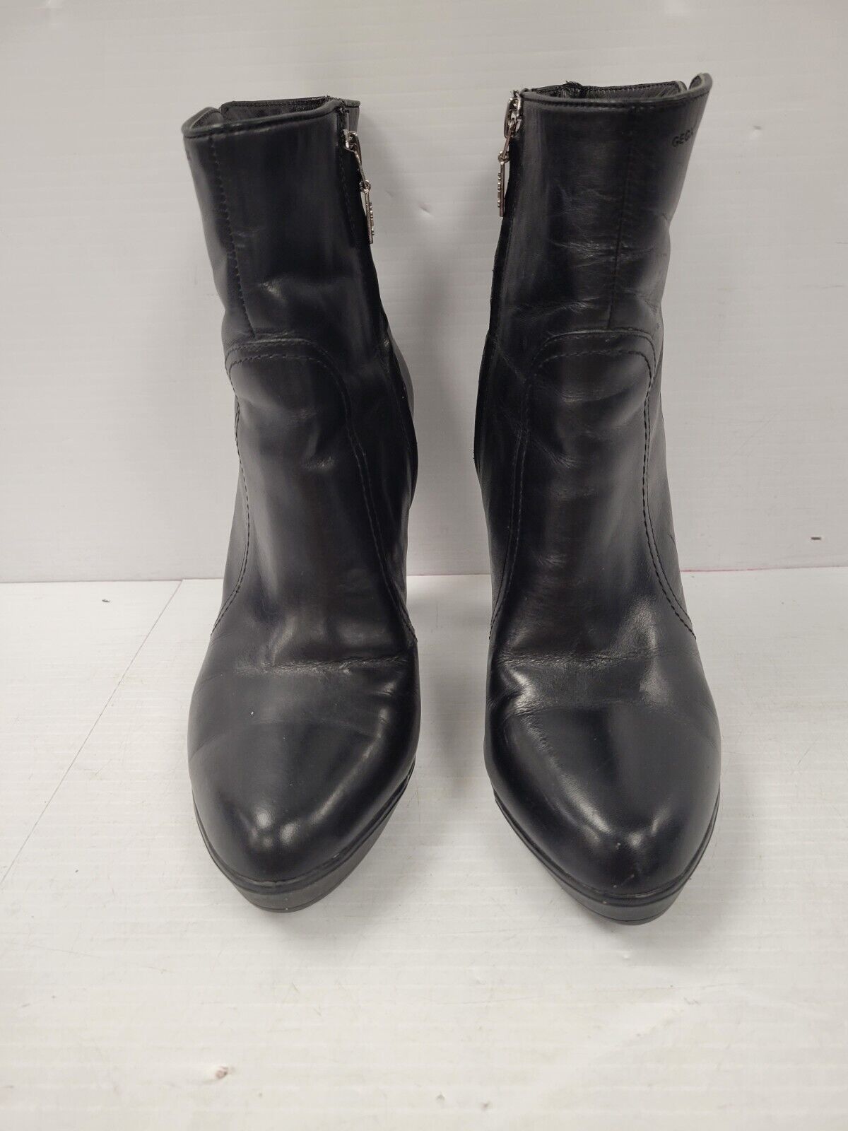 (I-1496) Bottes à talons hauts noires Geox - Taille 5,5