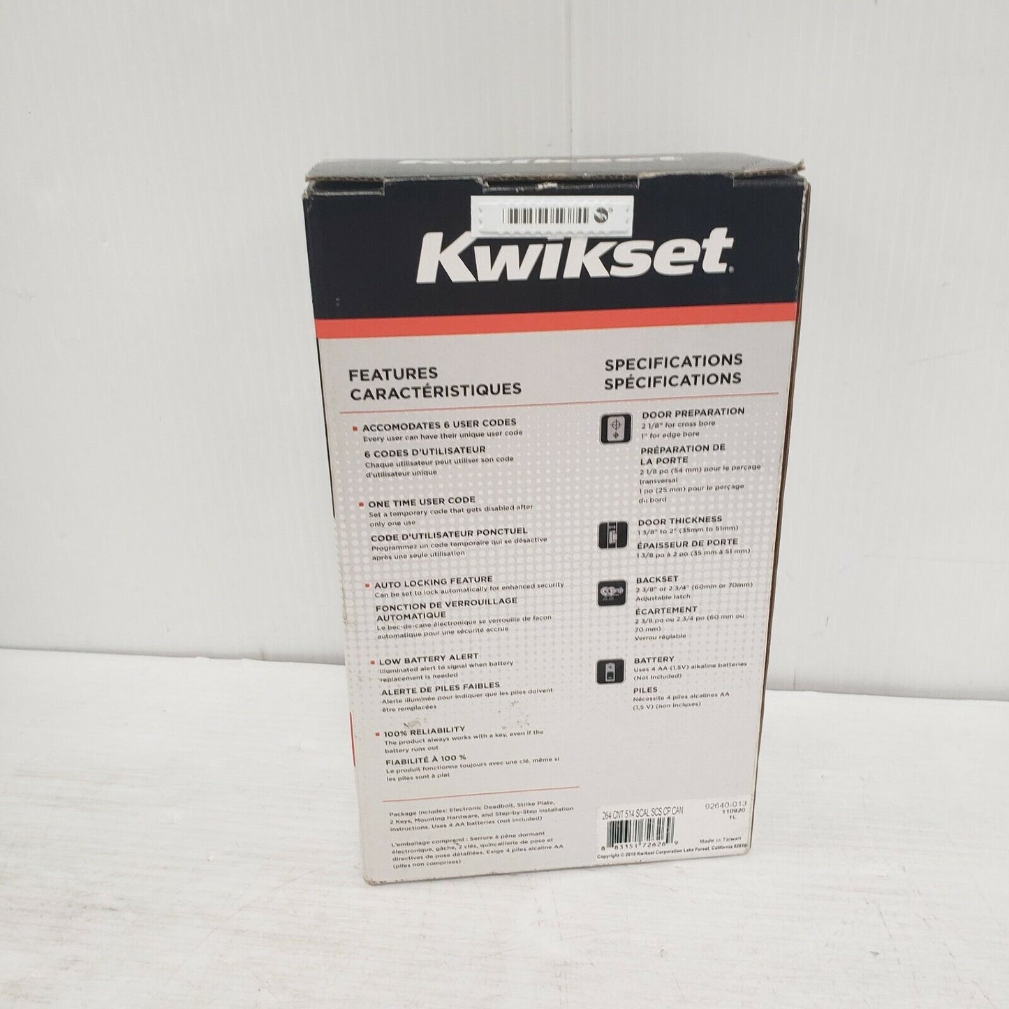 (26952-2) Kwikset 92640 Electronic Keypad Deadbolt