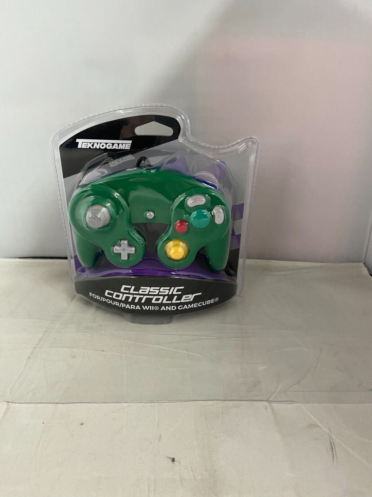 (LUP) Manette Teknogame Classic pour Nintendo Gamecube et WII bleu et vert