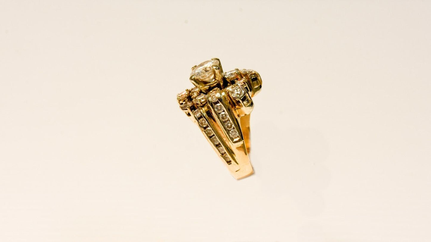 (17808-1-317) 14k Ladies Yellow Gold Diamond Ring