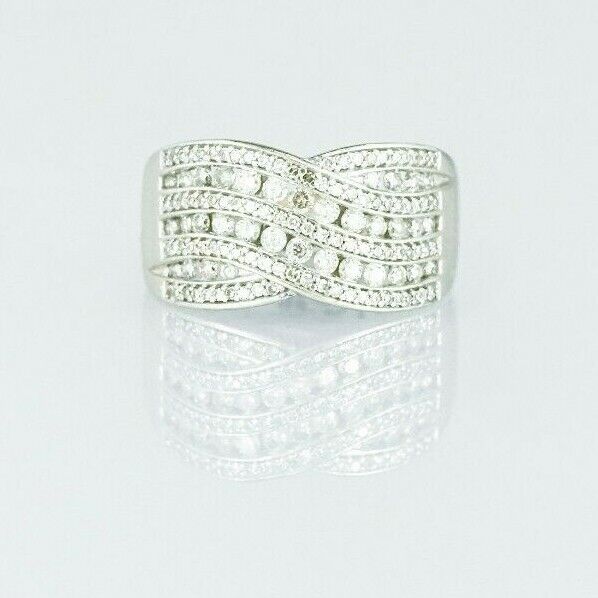 (I-1242-322) 10k white gold multistone diamond ring