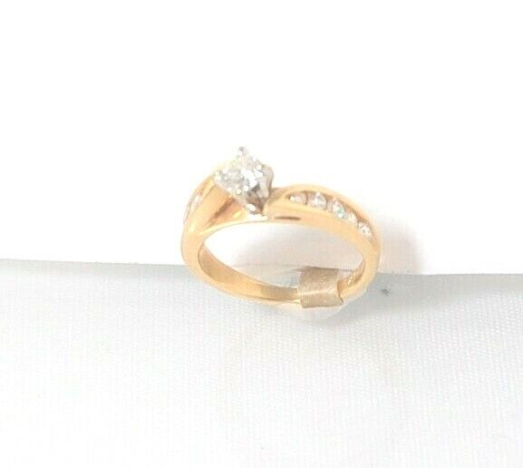 (I-5872-589) Bague diamant multipierres en or duo 14 carats