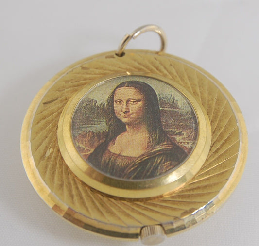 (I-214) Lucerne Pendant Style Watch (w/ Mona Lisa on back)