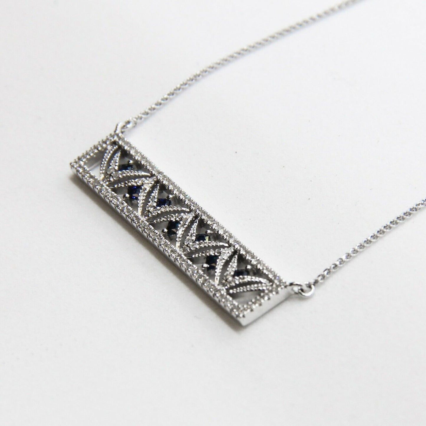 (N12984-3) 14KT 4.20g White Gold Necklace