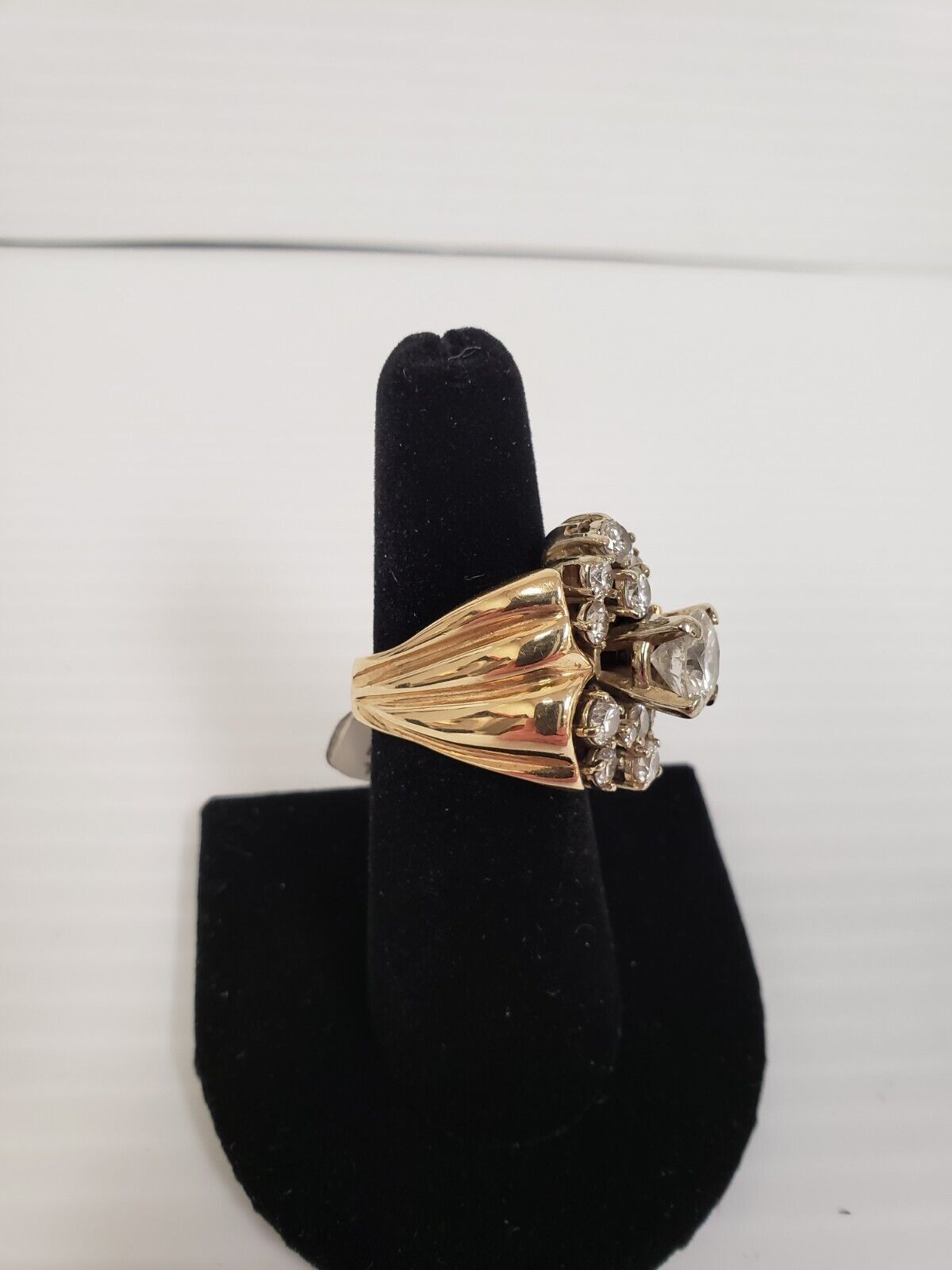 (17808-1-317) 14k Ladies Yellow Gold Diamond Ring