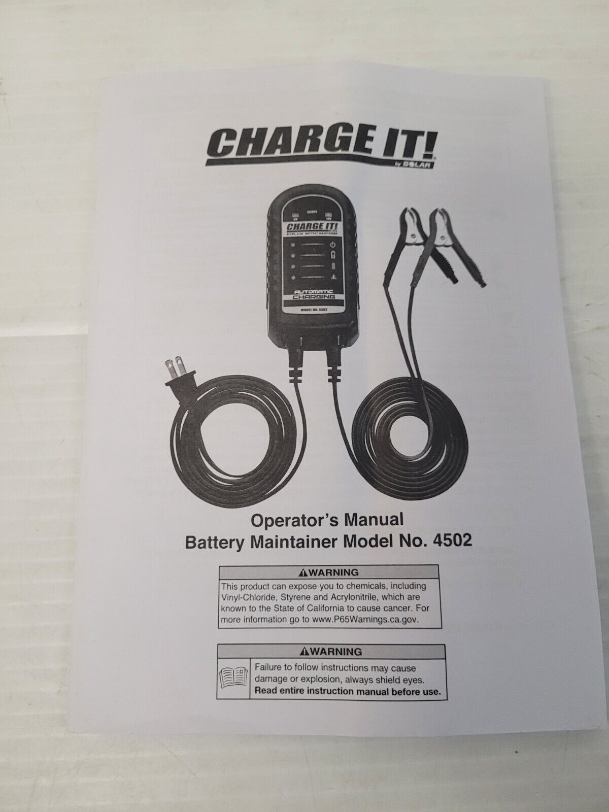 (N80393-1) Chargez-le avec le chargeur/mainteneur de batterie Solar 4502