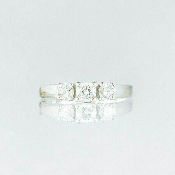 (I-523-384A) 14k white gold multistone diamond ring