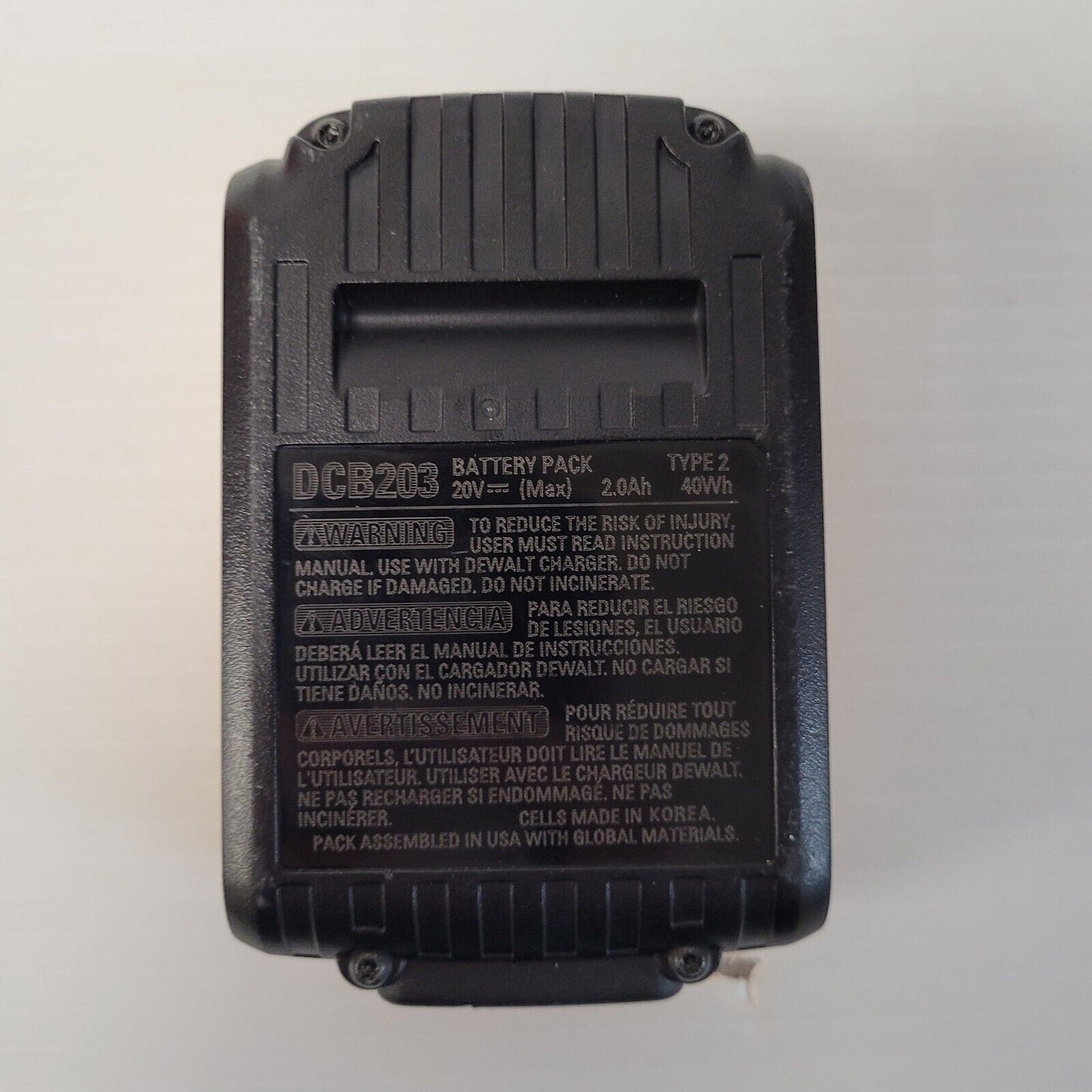 (N73158-3) Dewalt DCB203 2Ah 20V Battery