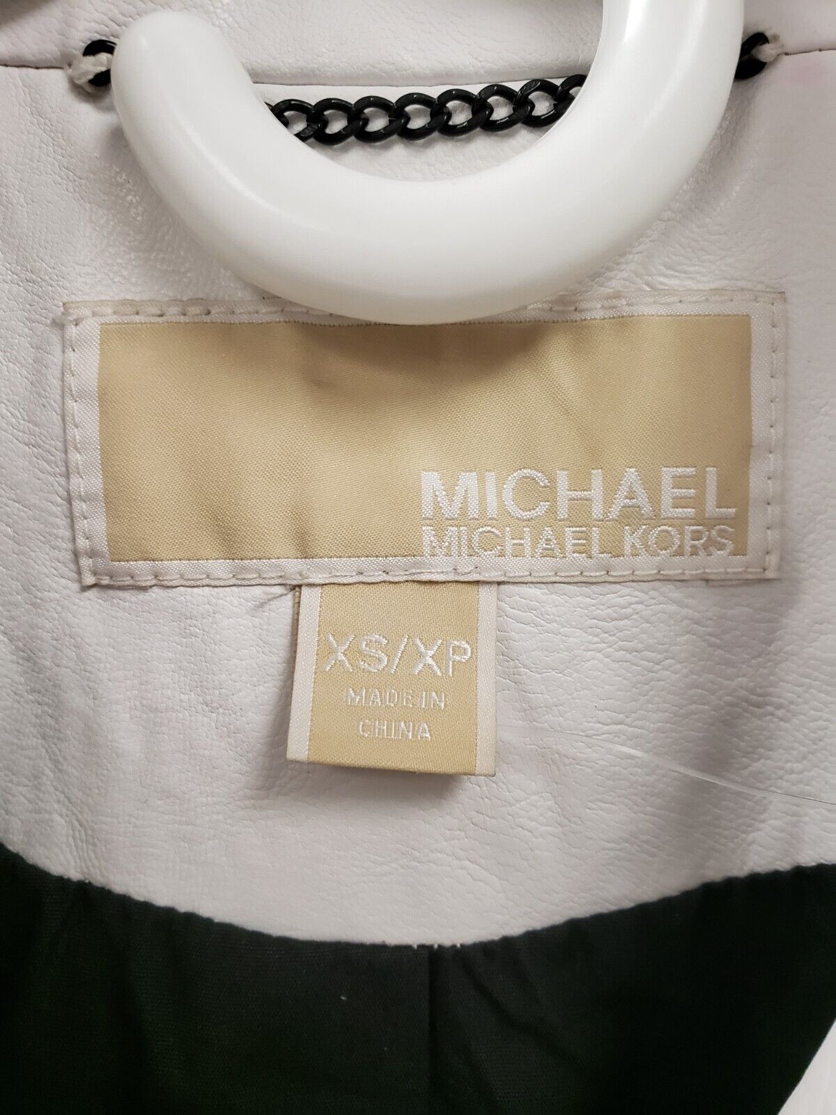 (39154-1) Michael Kors AJA0423 White Leather Jacket