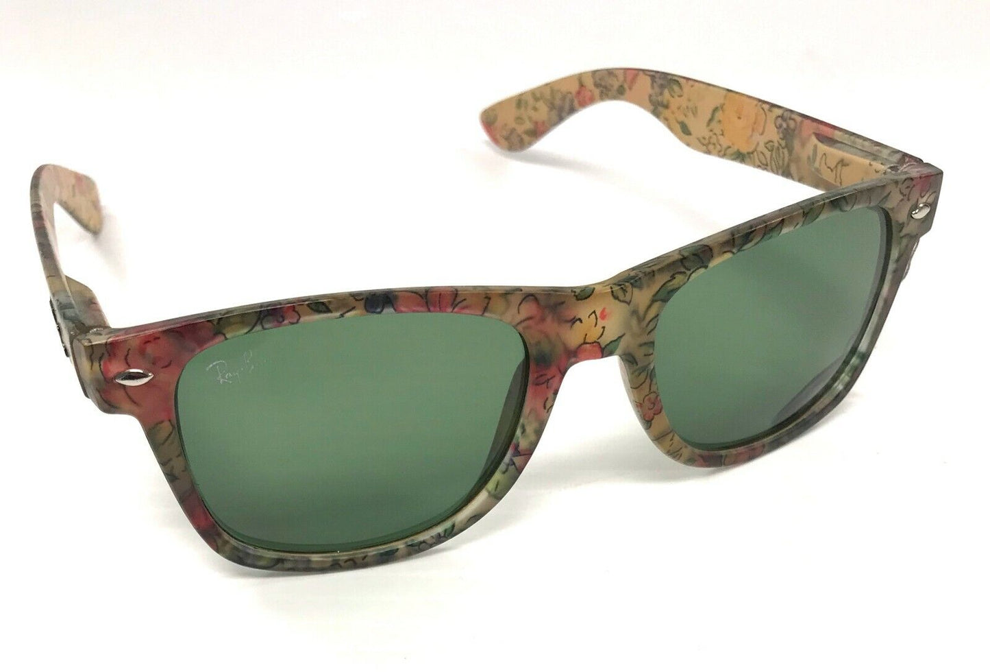 (N03487) Lunettes de soleil Rayban 300B (motif floral)