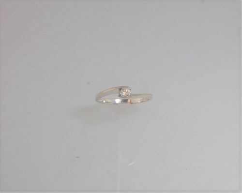 (I-371) BAGUE SOLITAIRE DIAMANT OR BLANC 10K