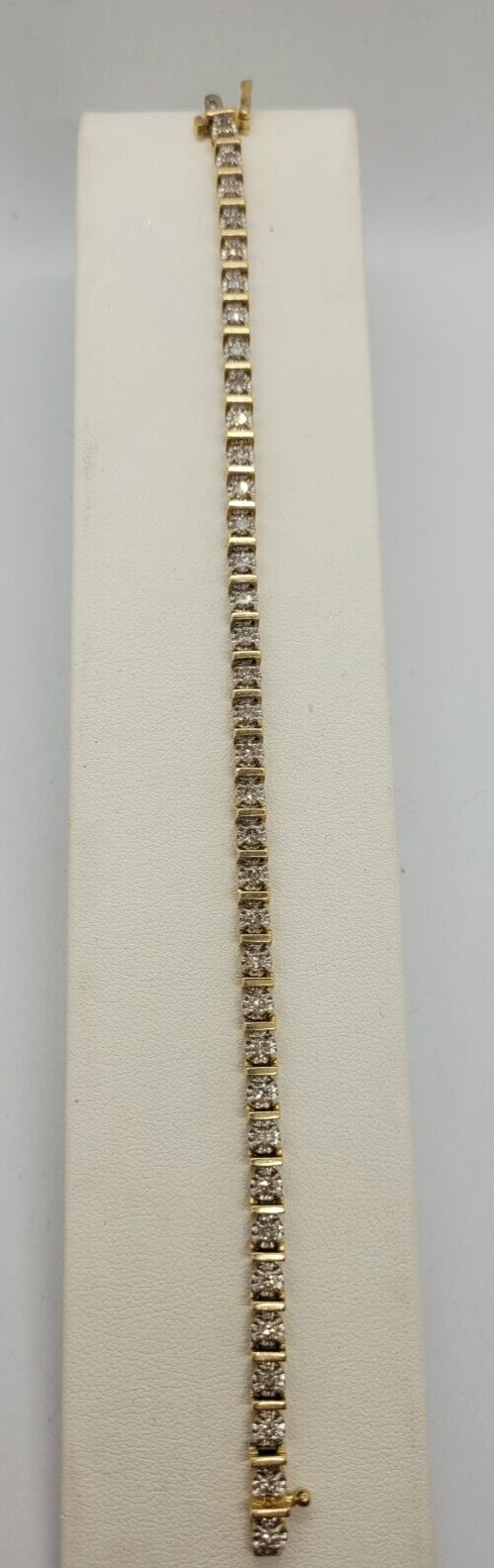 (N14163-1) Ladies 14K Yellow Gold Tennis Bracelet