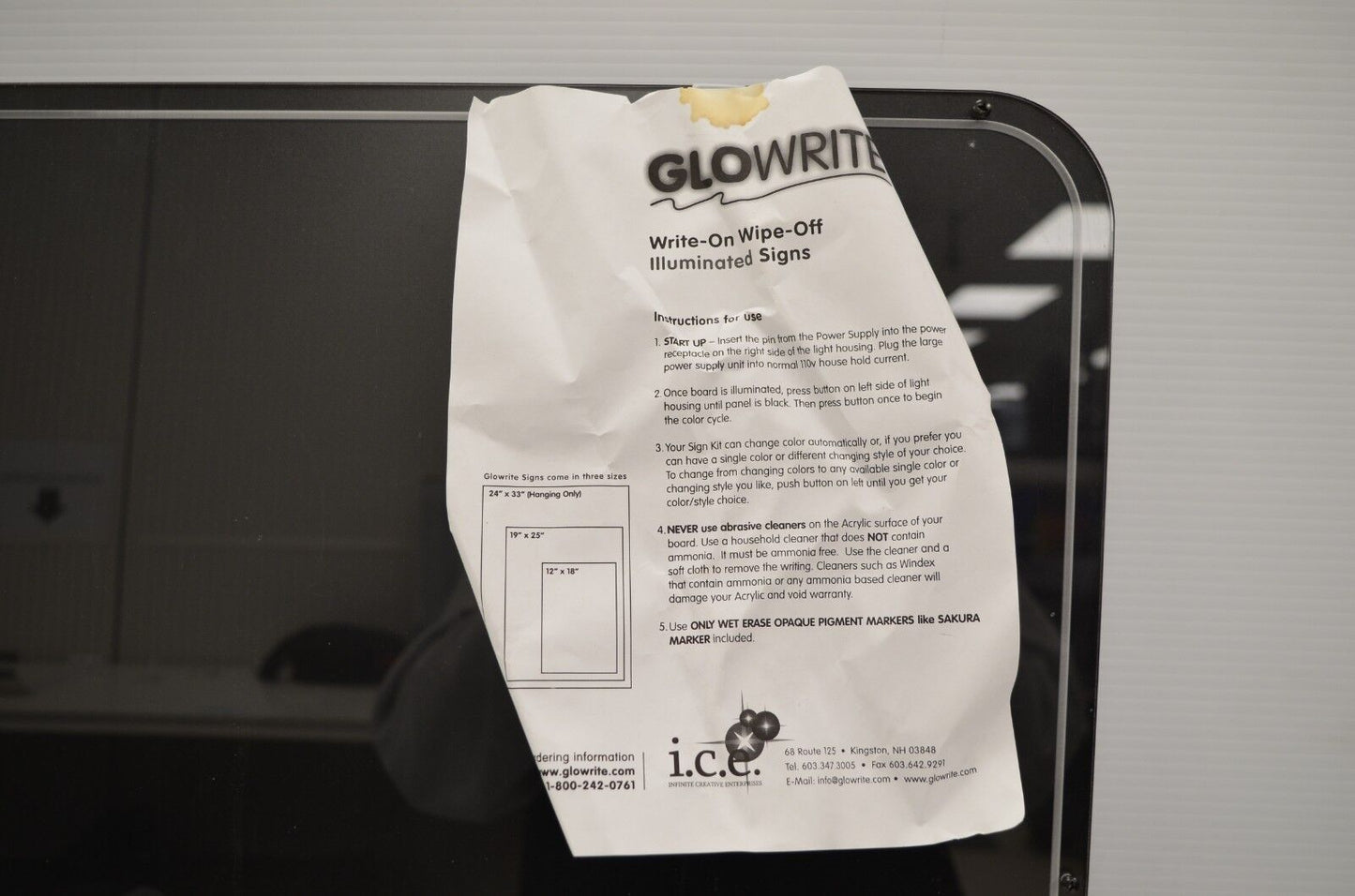 (I-8094) Panneau Glowrite, panneau lumineux avec écriture