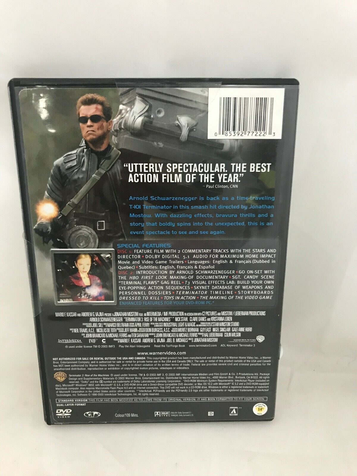 (LUP) Terminator 3 : Rise of the Machines (DVD, 2003, ensemble de 2 disques, Pan Scan)