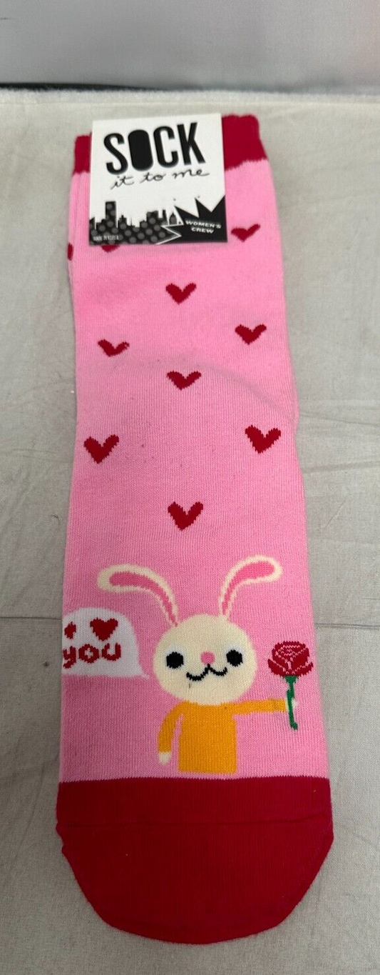 (LUP) Women's Love Bunny Crew Sock- Sock it To Me