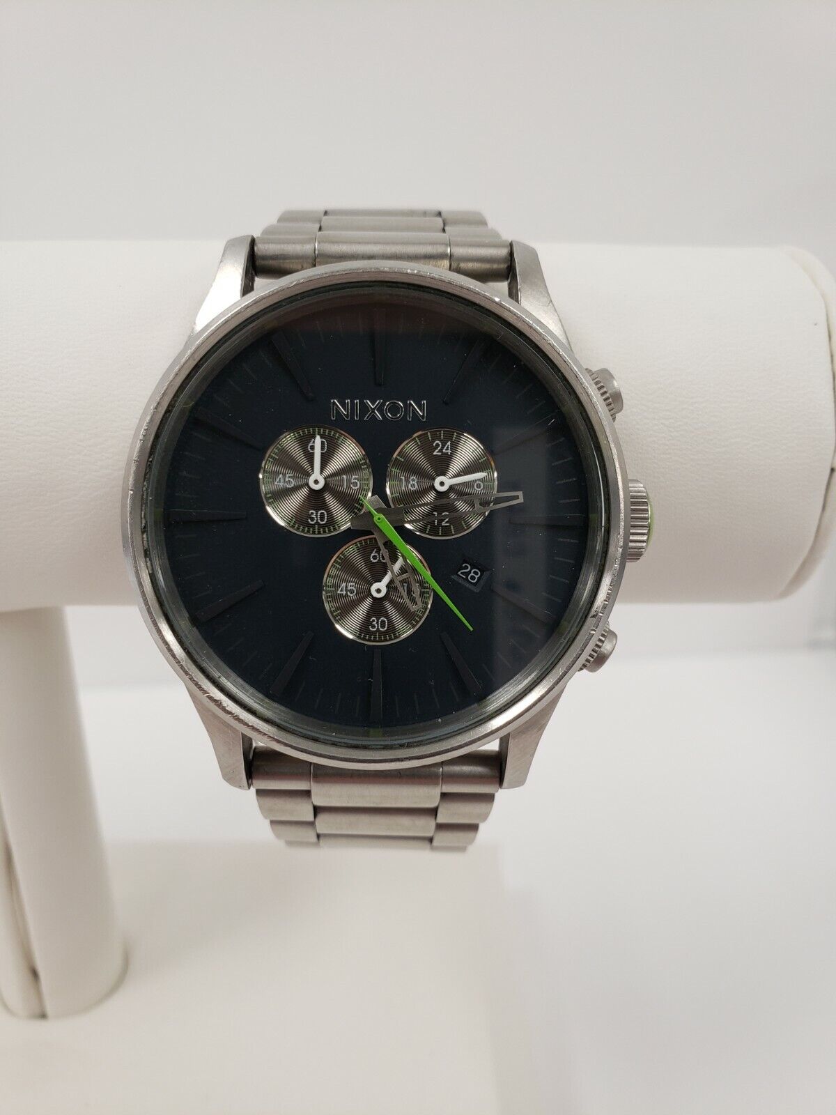 (I-6799) Nixon " Never be Late" Watch - Black/ Green