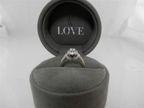 (I-1960-637A) BAGUE VERA WANG DIAMANT ET SAPHIR OR BLANC